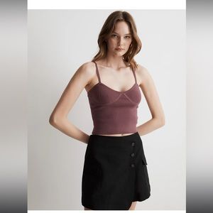 NWT Madewell Corset-Detail Crop Sweater Tank, Pressed purple, XS